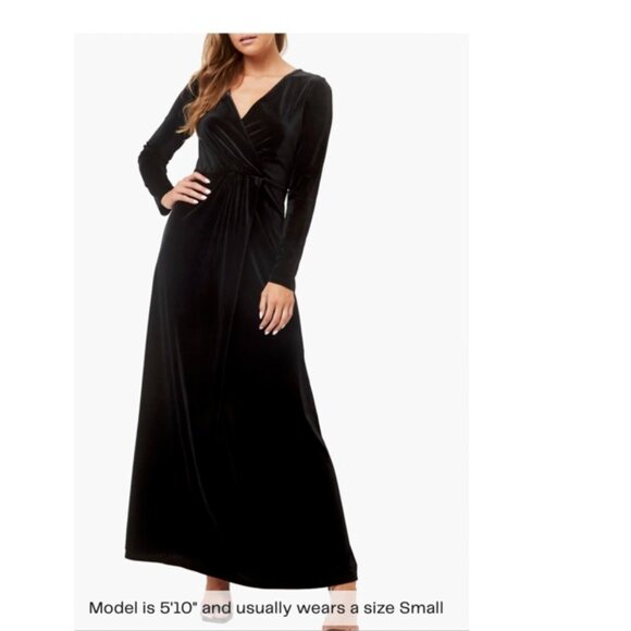 Long Sleeve Velvet Maxi Dress - Picture 1 of 2